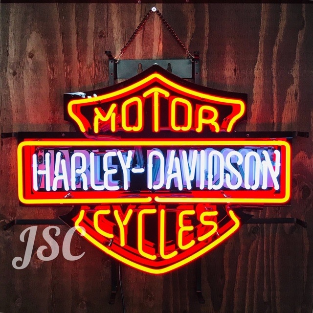 オリジナル ネオンサイン HARLEY DAVIDSON ロゴ型 ガラス管 インテリア