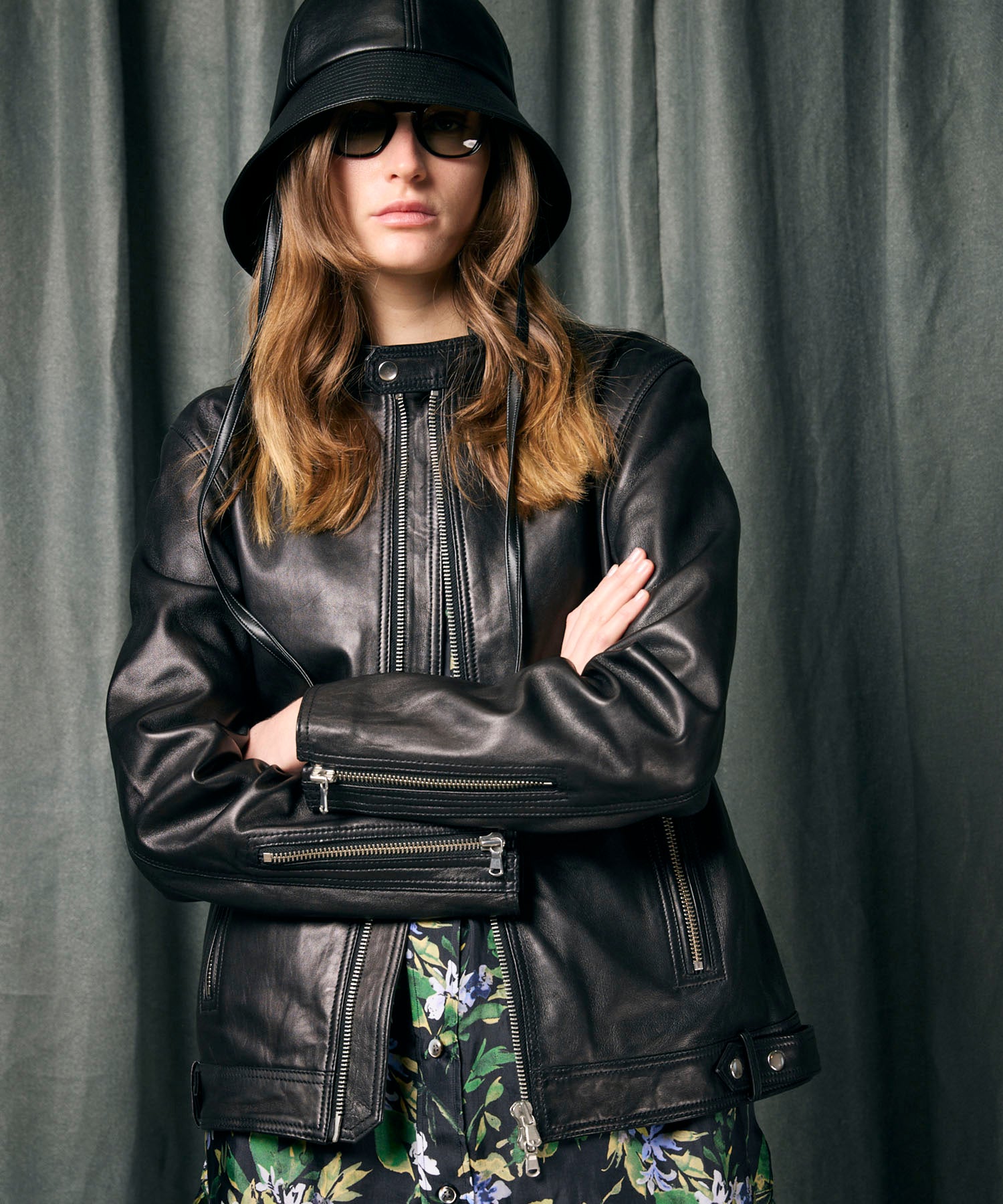 希少❗️EKAM ラムレザージャケット ブラック 羊革 y2k S ニット切替