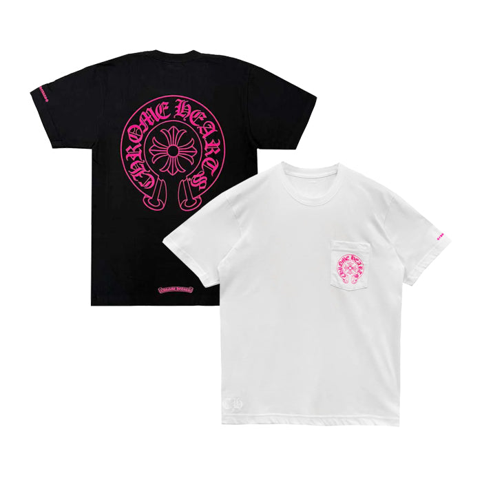 CHROME HEARTS / クロムハーツ CH ピンク シューホース Tシャツ