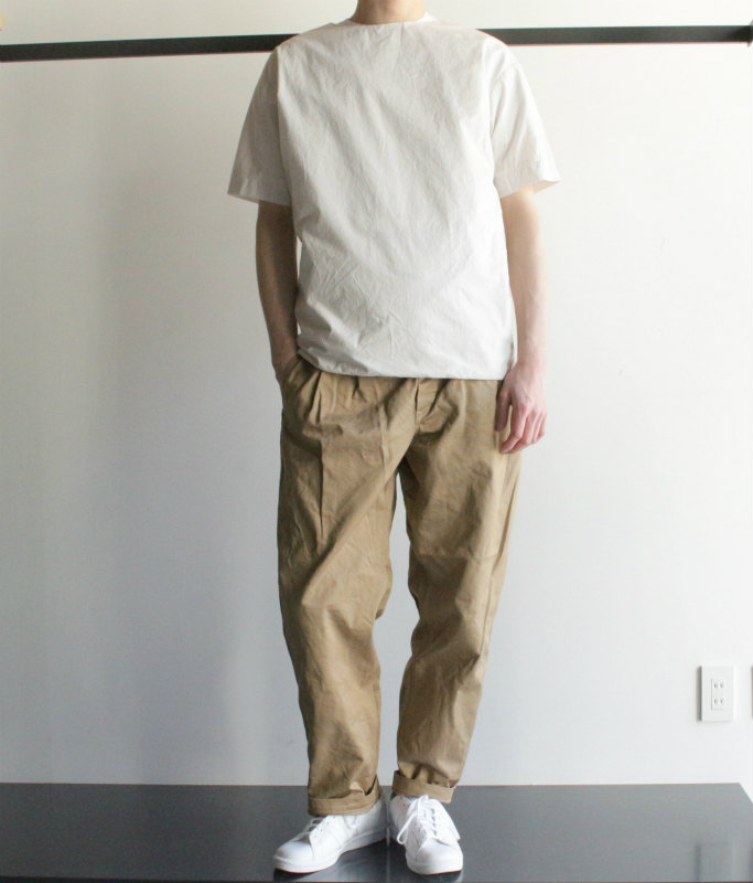 COMOLI ベルテッドチノパンツ ベージュ 2 17ss