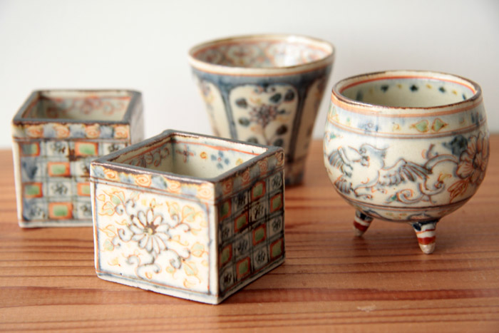 松浦コータロー さん 八角形の虎と花の絵柄の皿 食器 和食器