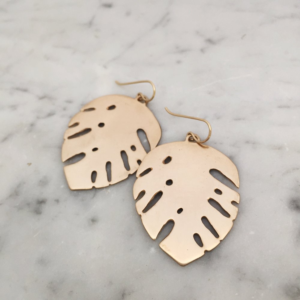 Monstera Leaf Earrings | MIMOSA Handcrafted
