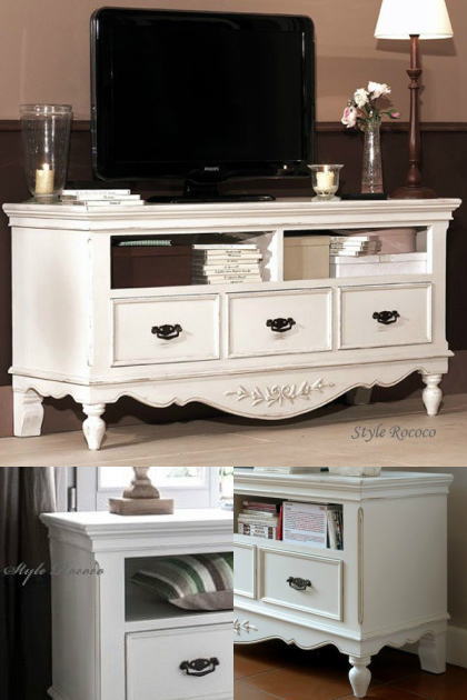 完成品】シャビーテイスト テレビ台 北欧 フレンチカントリー 2024