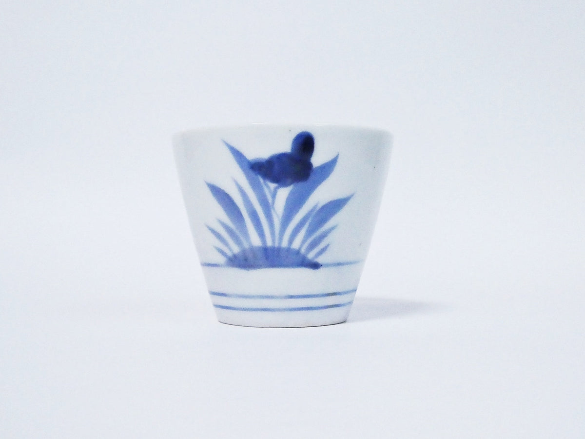 古伊万里 染付 水仙の図 蕎麦猪口 A115AS-fbtm 古伊万里 染付 水仙