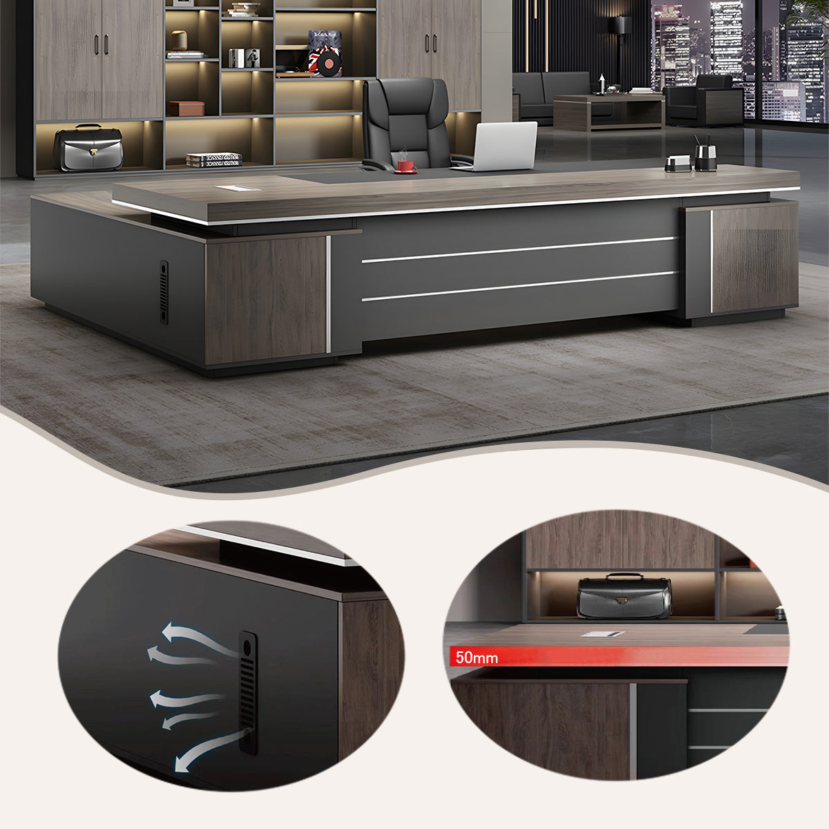 オフィスデスク,エグゼクティブデスク,社長机,事務用,エコボード