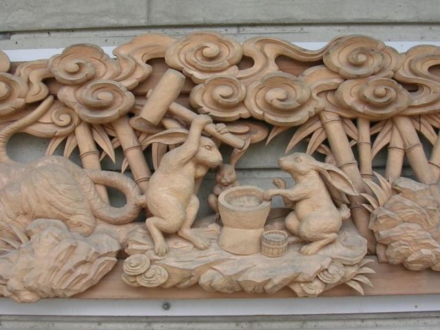 ウサギの木彫り和歌山龍神村