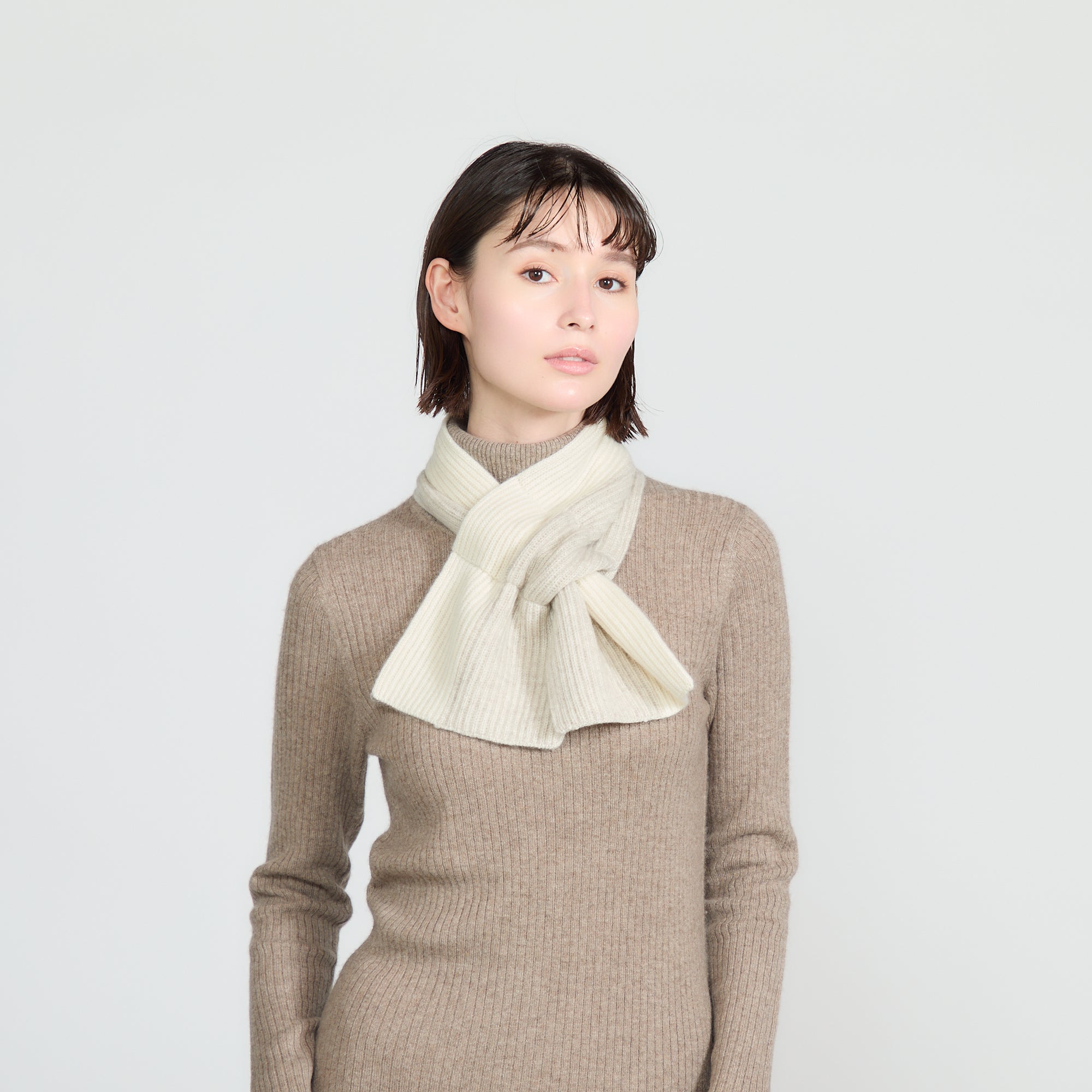 rib knit petit muffler(リブ編みニットプチマフラー)