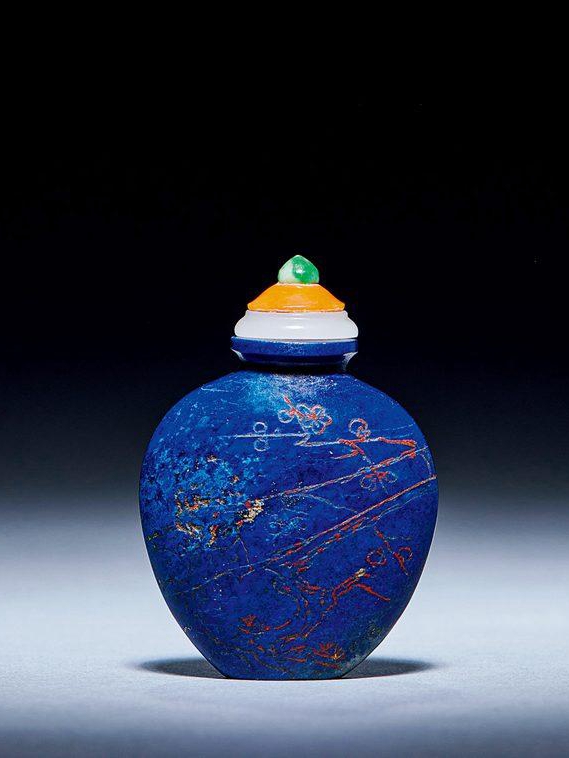 中国美術 清 鼻煙壺 小瓶 青金石 古道具 時代物 中国美術 清 鼻煙壺 小瓶