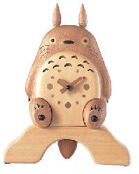 入手困難】トトロ 置時計 木製台座付き キャラクター置時計木に座る