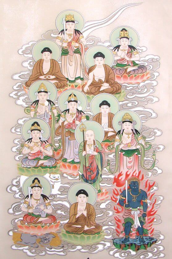 真作/伊予府中十三石佛霊場 伊予府中十三石仏霊場/布袋屋掛軸HE-376 真