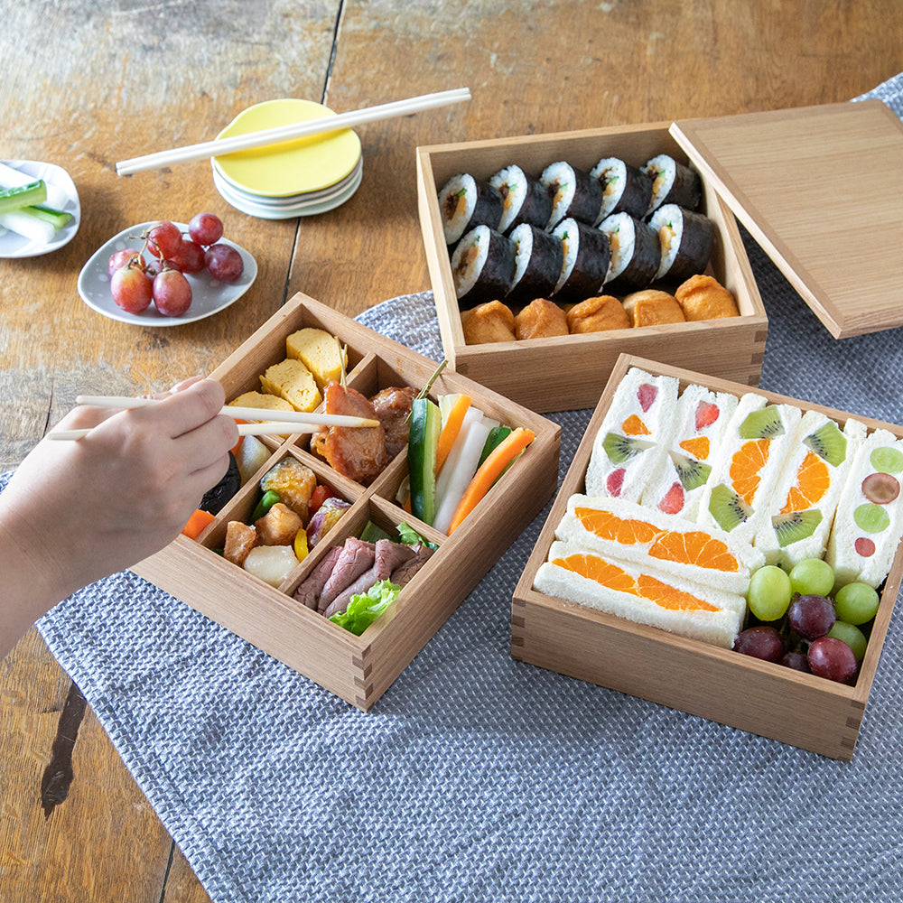 松屋漆器店白木塗重箱用仕切り】松屋漆器店 白木塗 タモ 六つ切 仕切り