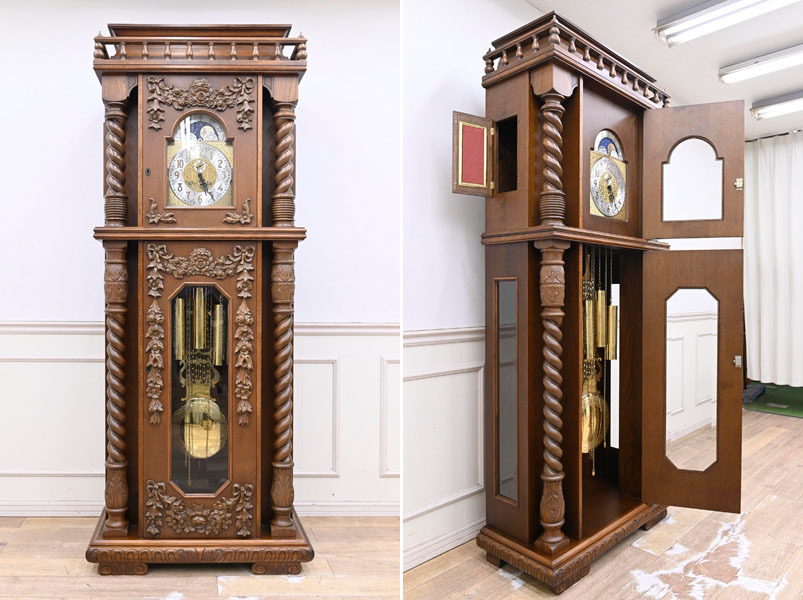 定価100万 ドイツ ヘルムレ社 ウェストミンスター ホールクロック 花梨