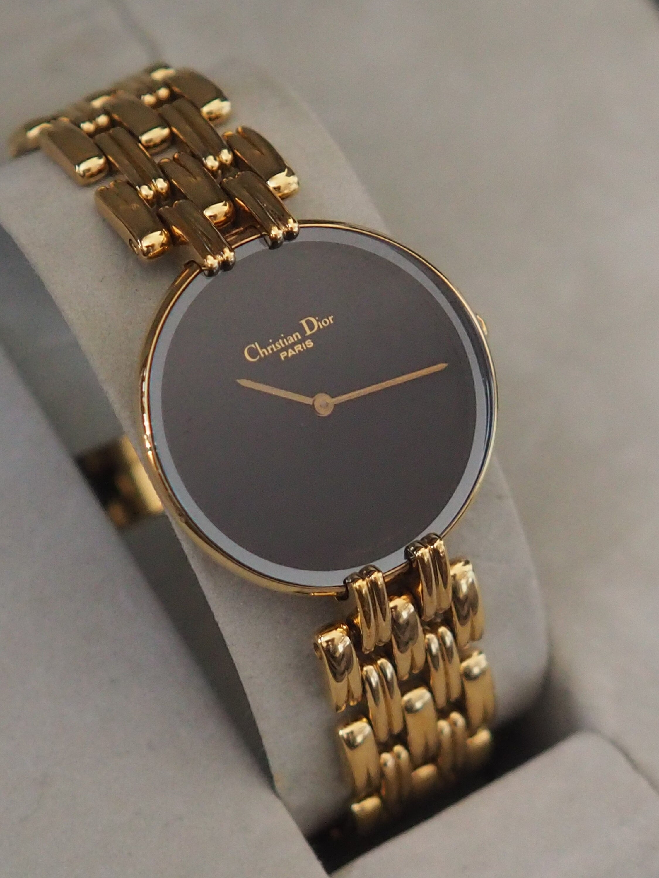 Christian Dior ブラックムーン バキラ ウォッチ 腕時計 ゴールド