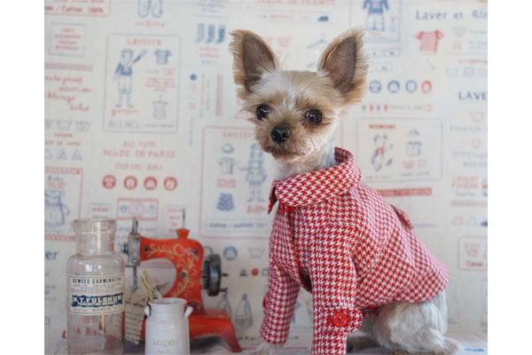 廃盤 アトリエgg 赤の千鳥格子MOM'S COAT