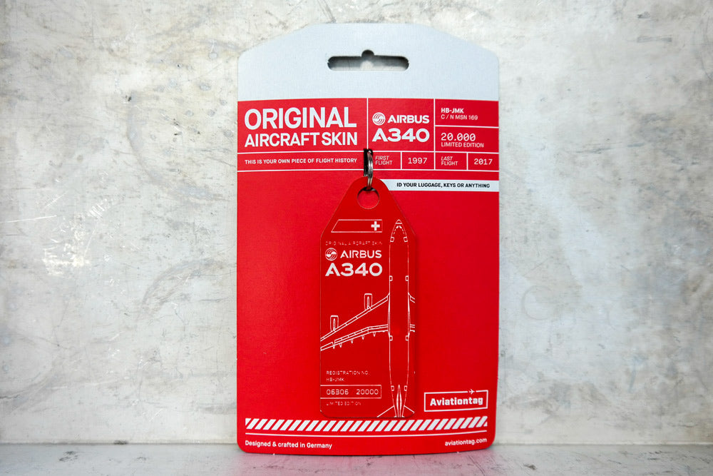 LX Swiss A340-300 Aviationtag ロゴカット LX Swiss A340-300