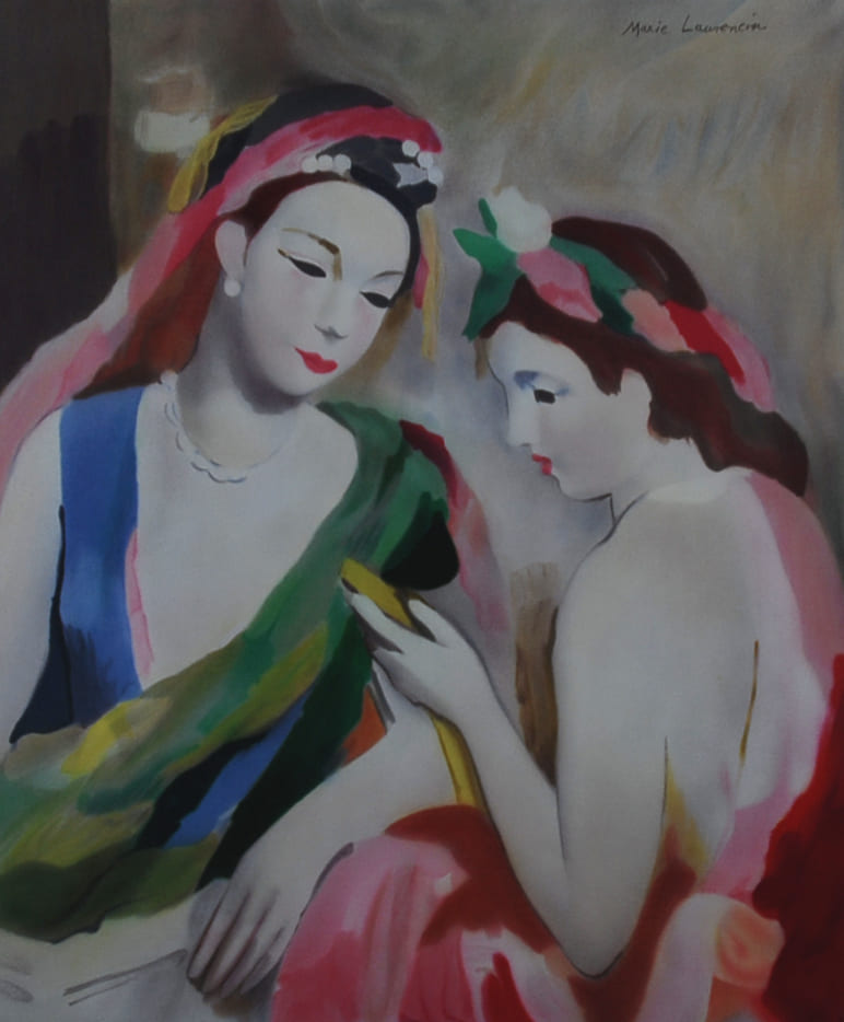 マリー・ローランサン 【姉妹】名作リトグラフ 刷師サイン入り限定部数