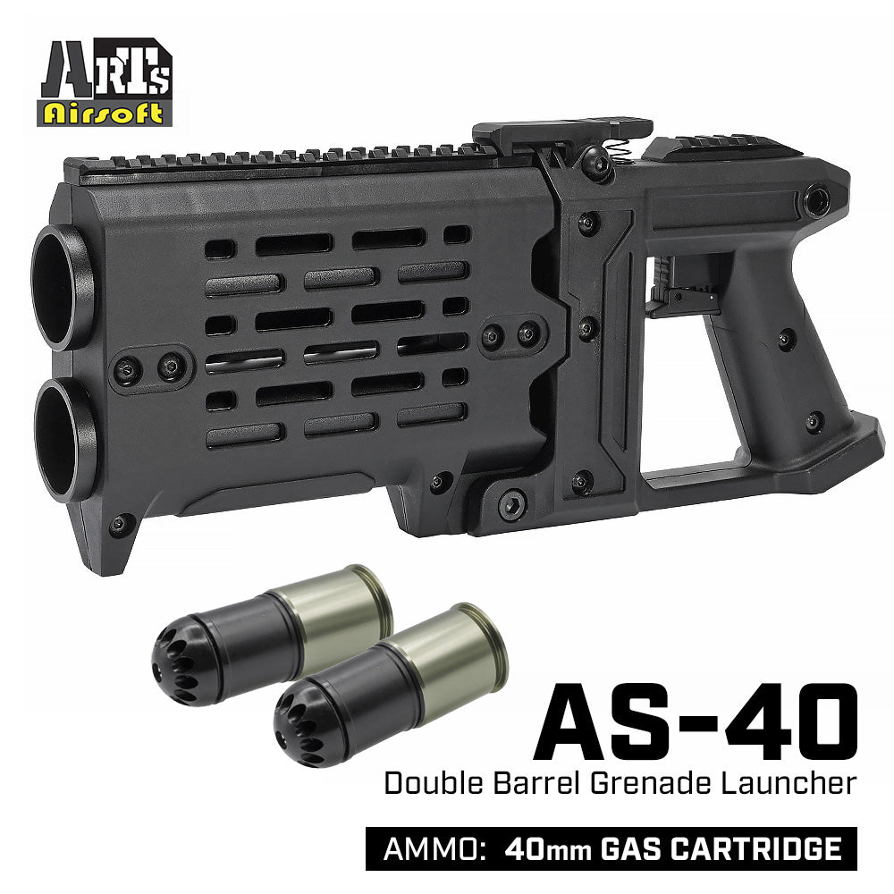 Arts Airsoft 製】AS-40 ダブルバレル グレネードランチャー 40mmガス