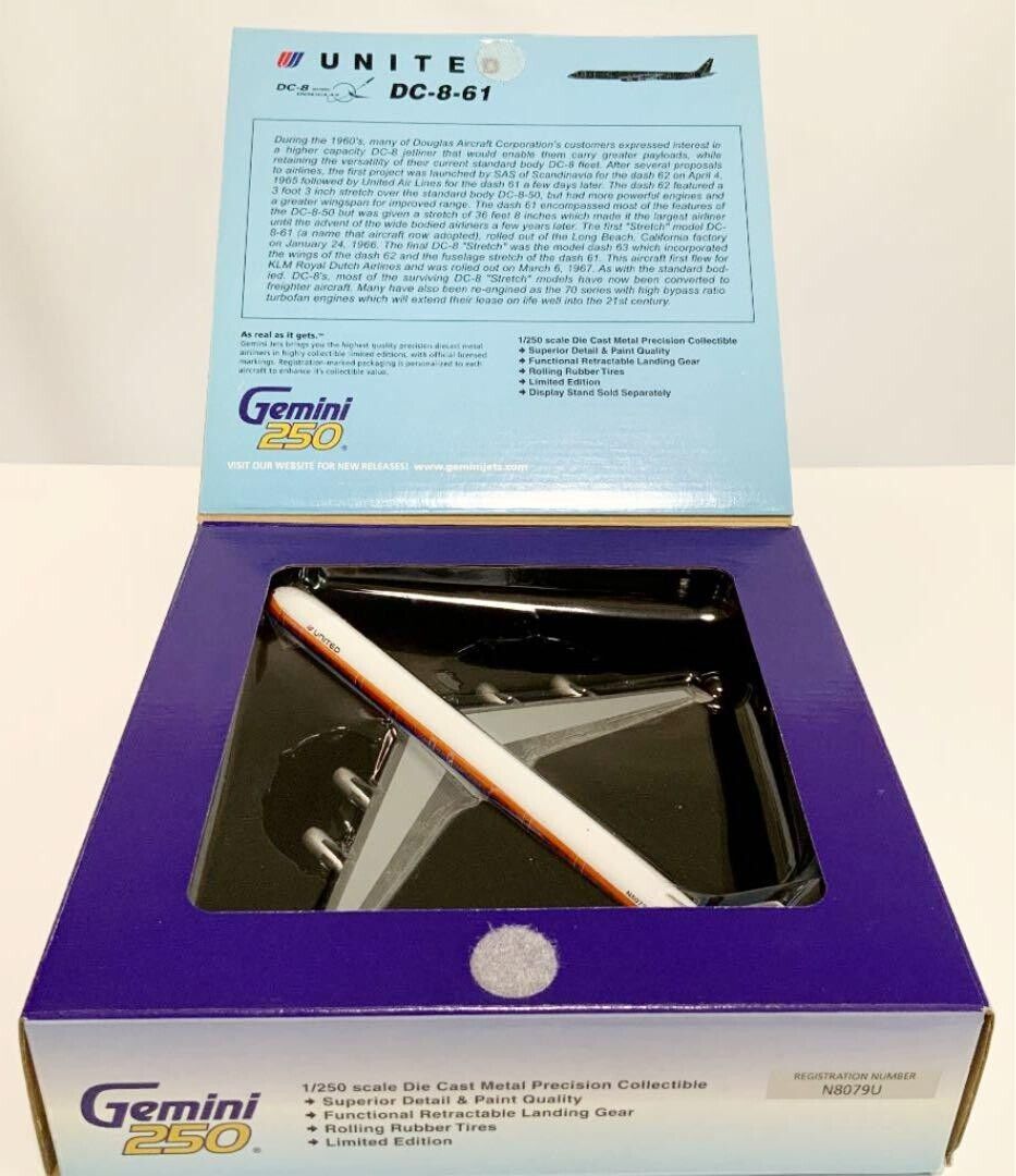 United Airlines DC-8-61 N8079U Scale 1:250 – Airline Employee Shop