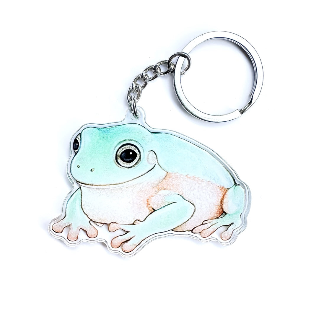 Australian Green Tree Frog Double-Sided Acrylic Keychain – Allison