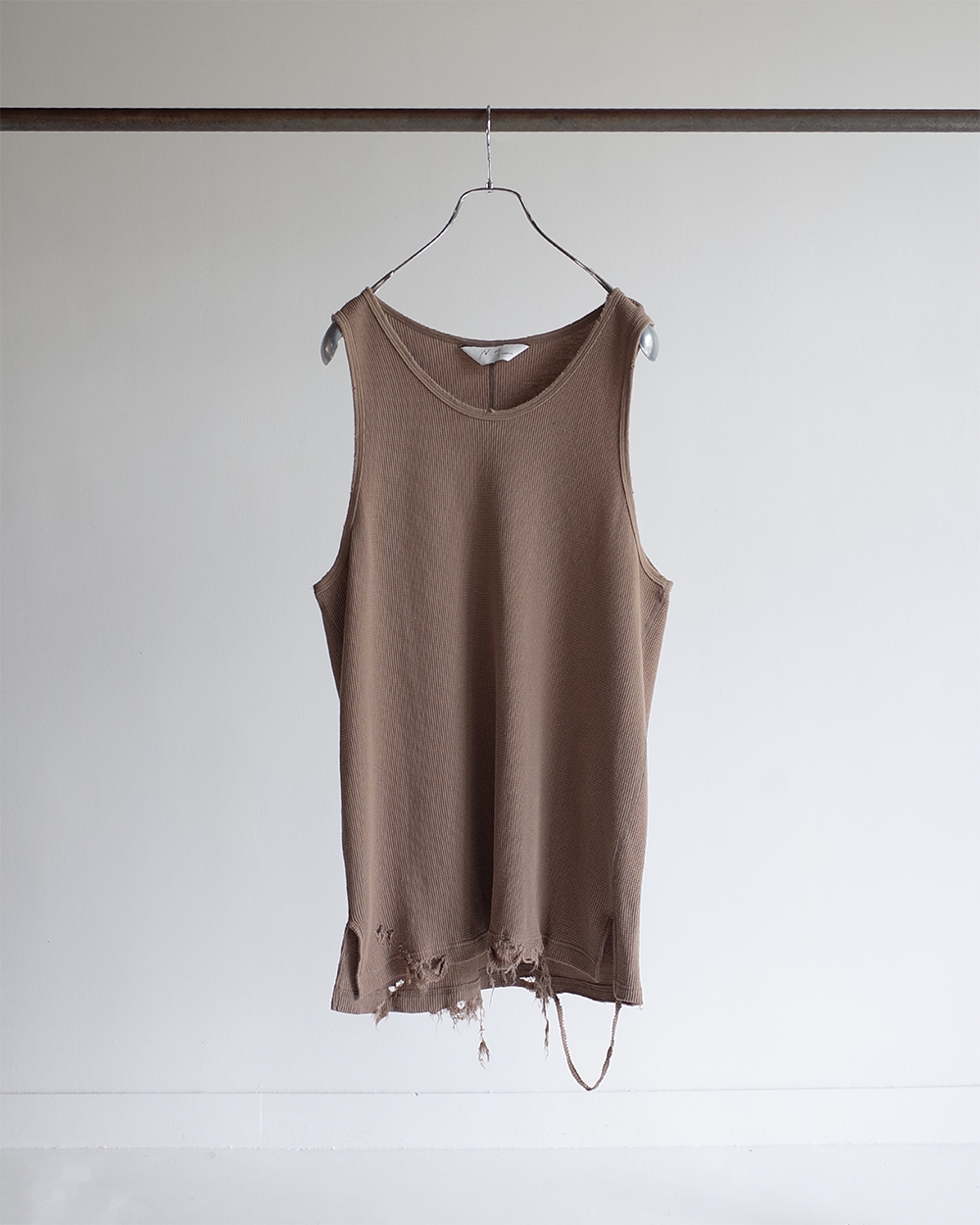 DAMAGE WAFFLE TANKTOP(BEIGE) – ANCELLM