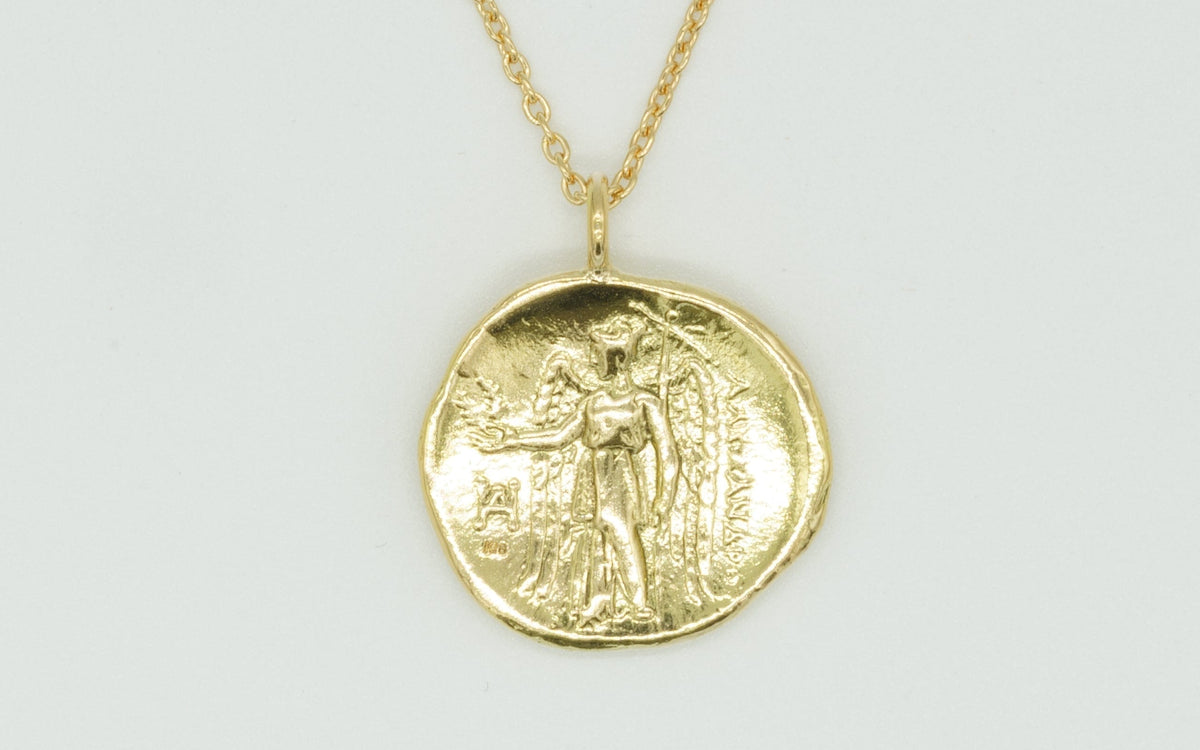 ペンダント 古代マケドニア アレキサンダー3世 ゴールド金 (レプリカ