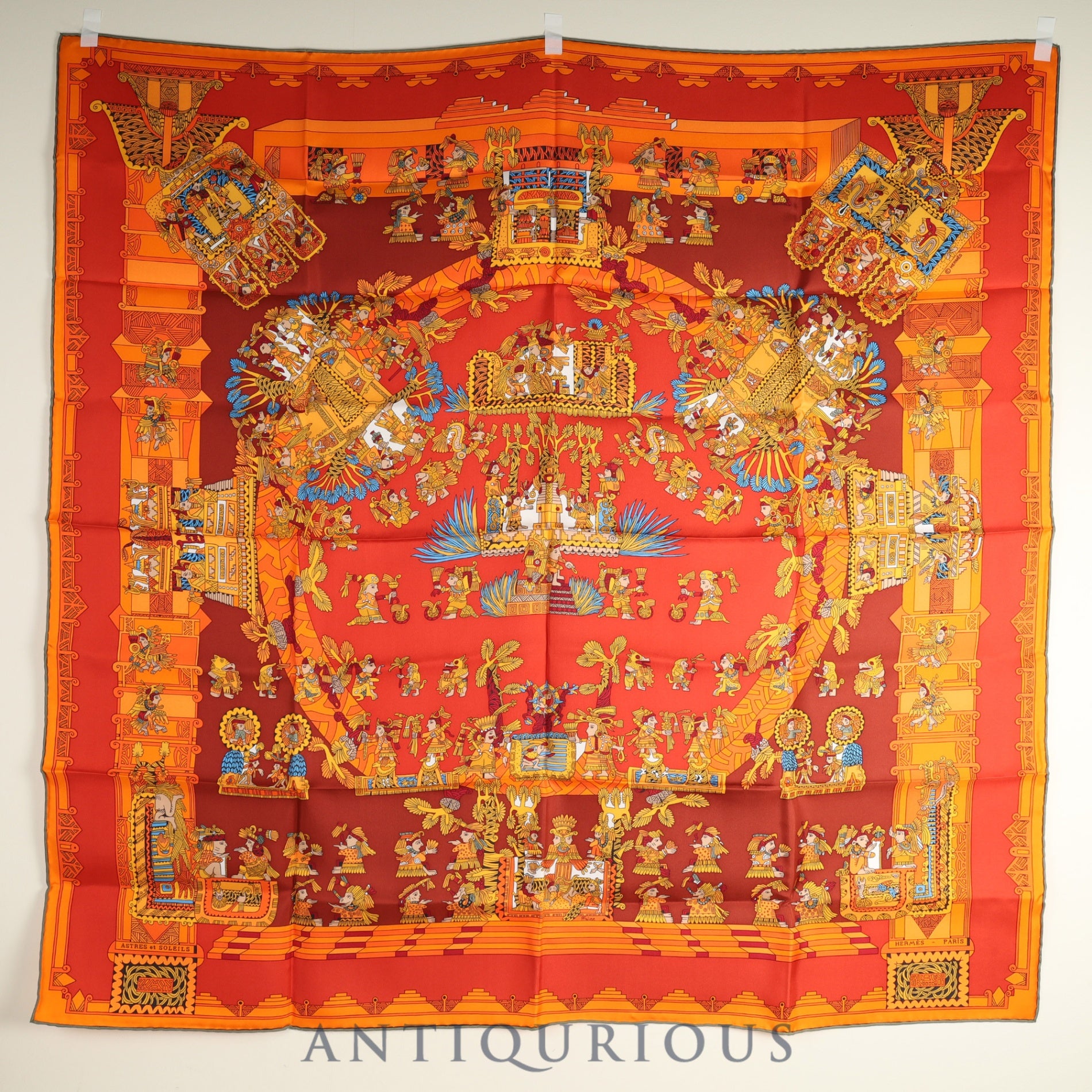 エルメス スカーフ カレ90ASTRES et SOLEILS 天体と太陽 SILK100