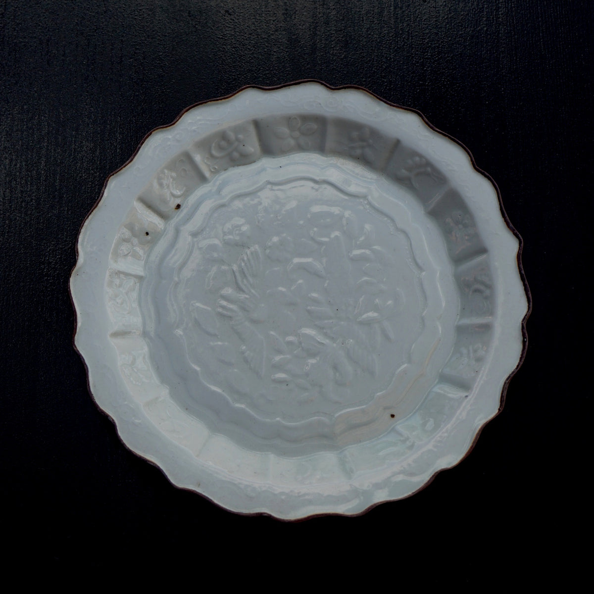 中国 白磁 鳳凰紋 皿 中国 白磁 鳳凰紋 皿