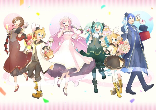ポストカードXmas party初音ミク 巡音ルカマルイ クリスマスパーティー