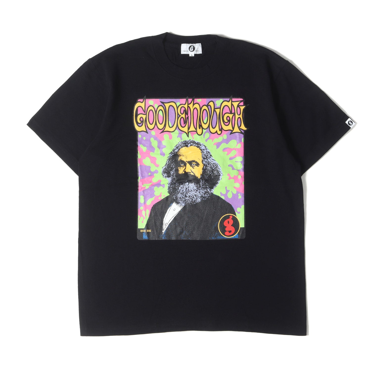 GOODENOUGH 売れ筋 × KOZIK マルクスTシャツ BLACK GOODENOUGH × KOZIK