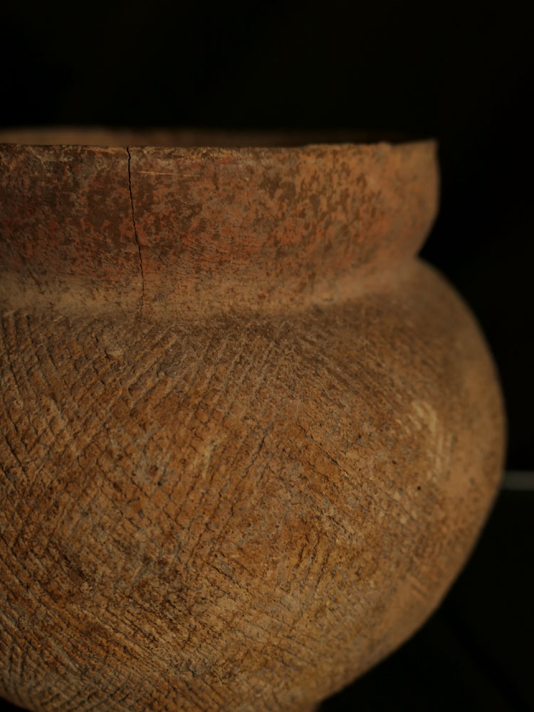紀元前2000年頃・古代タイ・バンチェン・土器・壺・h13.5cm