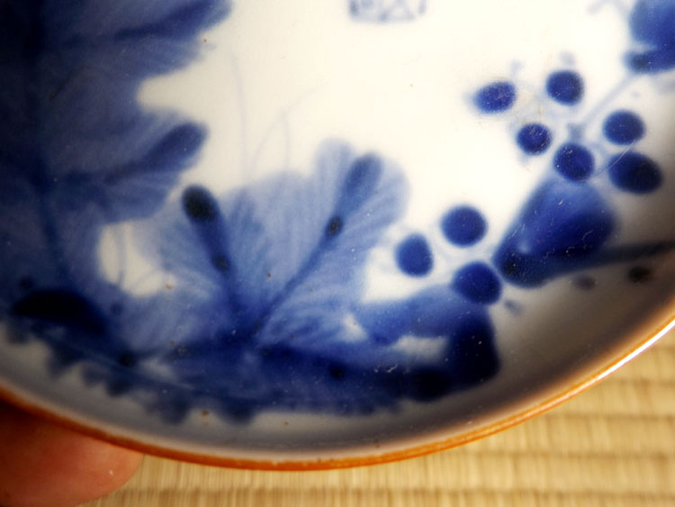 江戸期 湖東焼 染付【雁飛来図】 向付 小皿☆美品☆