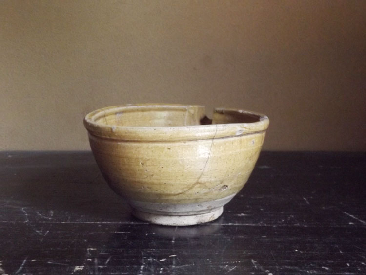 黄瀬戸の片口 骨董 古道具 黄瀬戸の片口骨董古道具