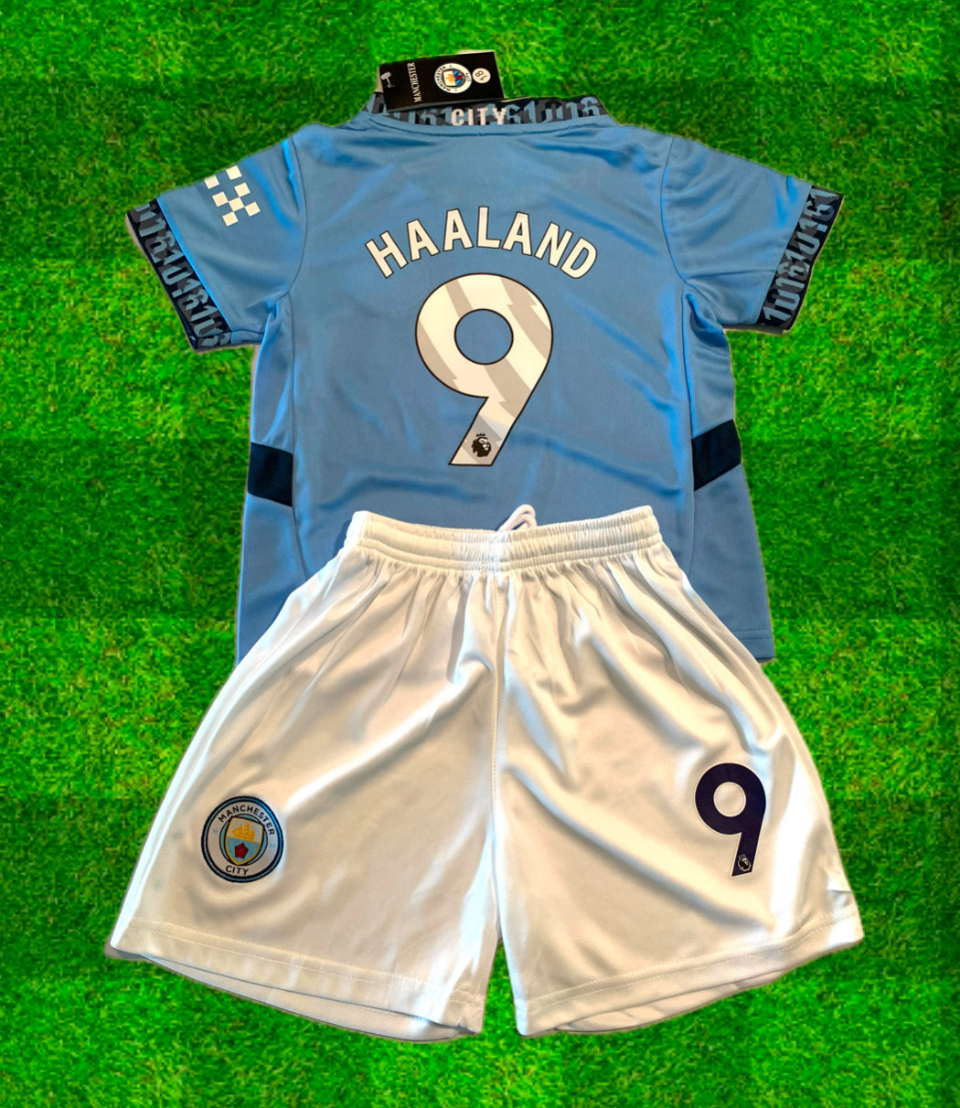 Erling Haaland Kids Soccer Jersey Youth Toddler Football Set