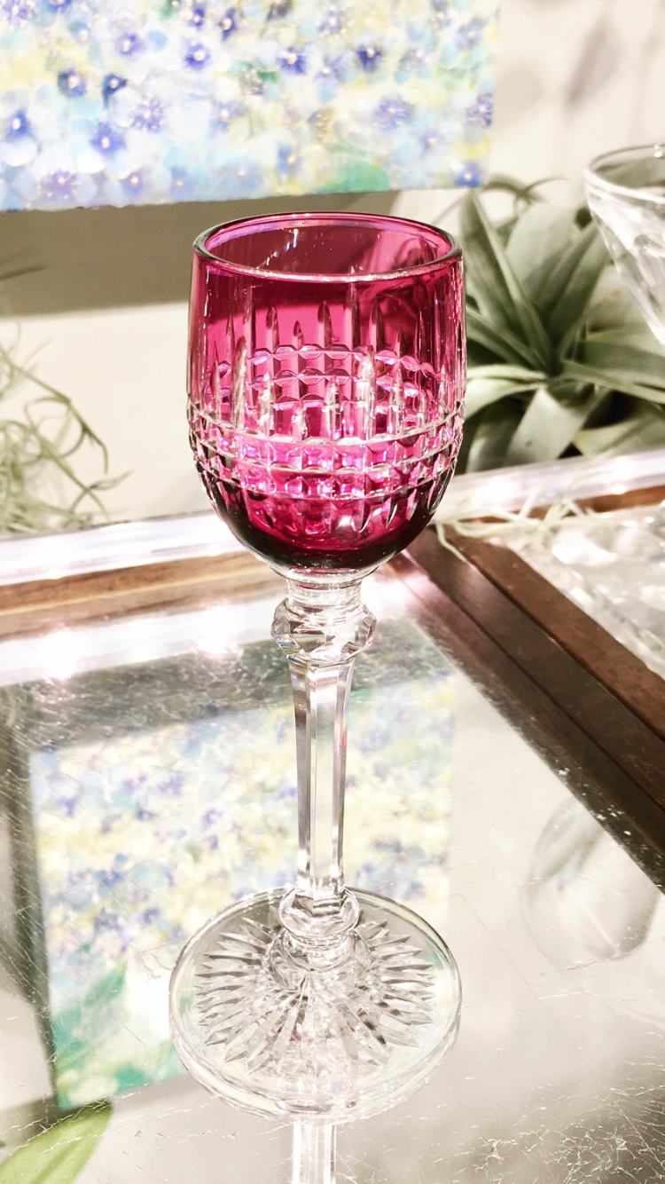 オールドバカラ バンブーローズ クリスタルガラス アクセサリートレイ