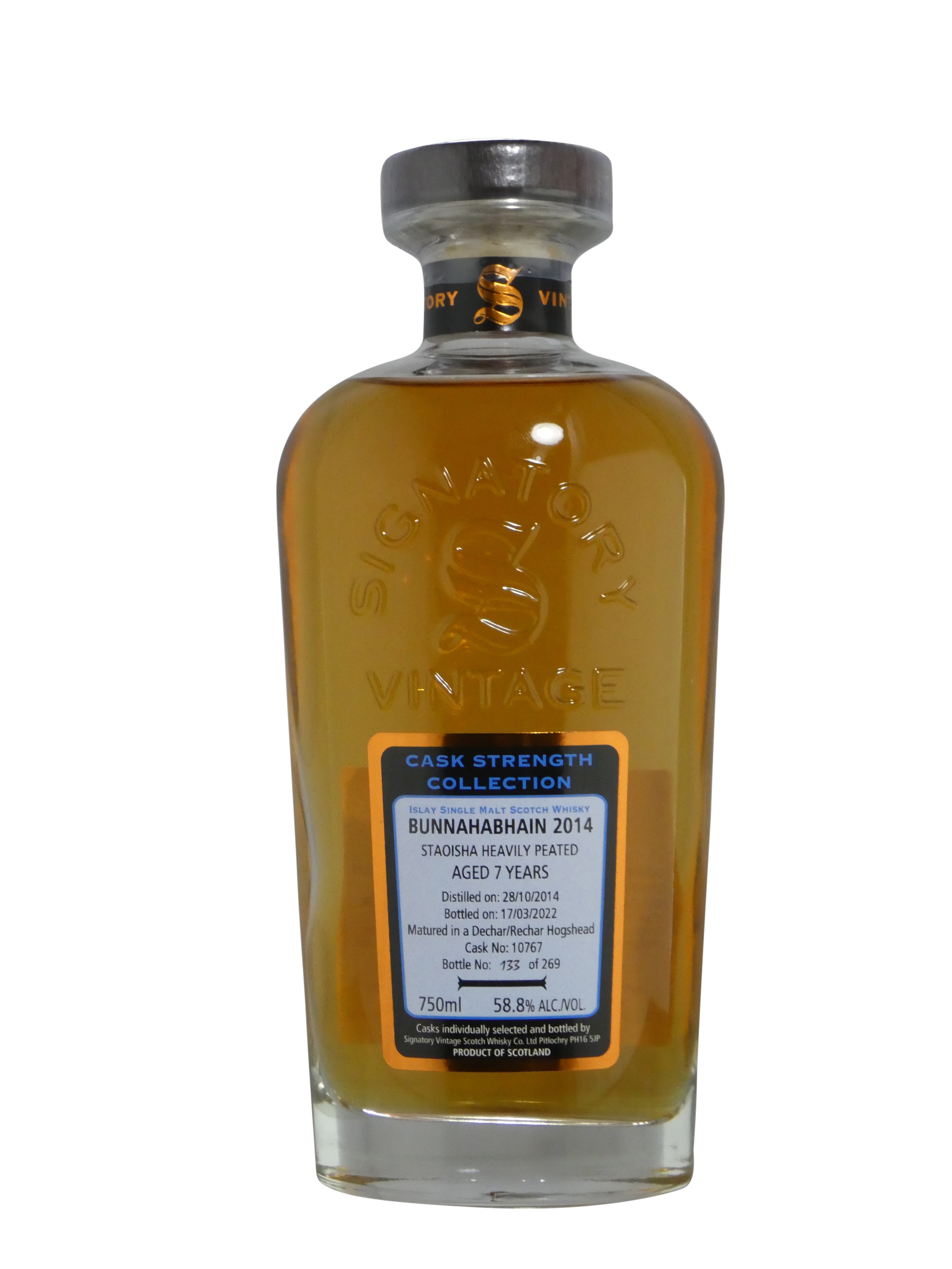 Signatory Bunnahabhain 2014 Staoisha Heavily Peated Cask Strength