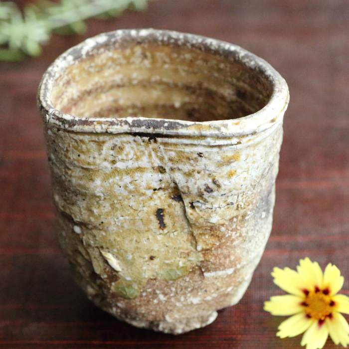 伊賀焼 湯呑 谷本貴作 穴窯焼成の湯のみ茶碗 作家もの湯のみ フリーカップ