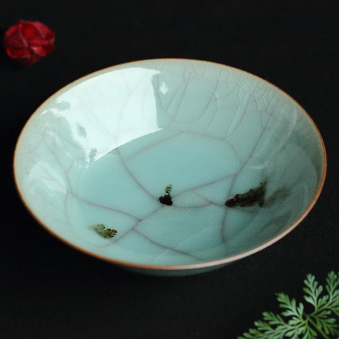 浦口雅行 飛青瓷盃 作家もの酒呑 青磁酒器 酒盃 桐箱