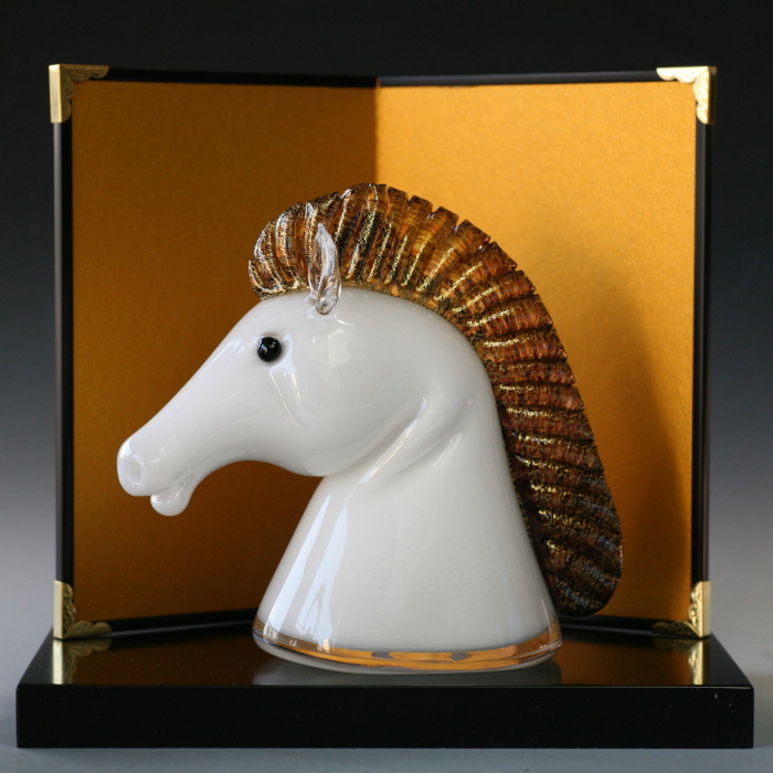 津坂陽介 馬 2026年干支午ガラス置物 作家ものガラス細工