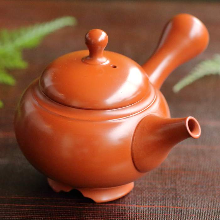 常滑焼 朱泥 花瓶 百人一首掘り 甚秋陶苑 共箱付き 常滑焼 朱泥 花瓶