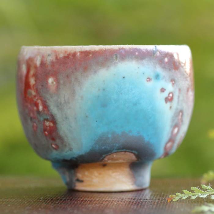 山田想 青窯変ぐいのみ 作家もの酒器 常滑焼ぐい吞み 桐箱