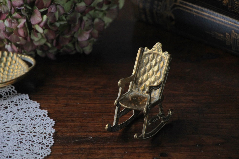 イギリス アンティーク 真鍮製 ミニチュア ロッキングチェア