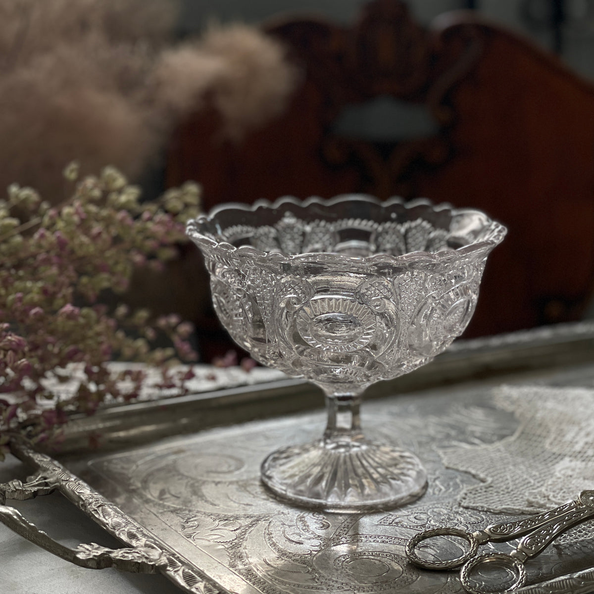 イギリスアンティーク ノースウッド オパールセントガラス大型