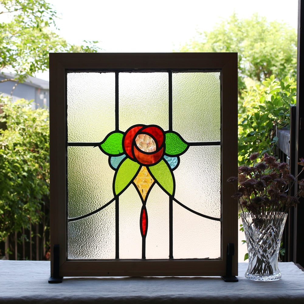 希少！アンティーク ステンドグラス窓枠 イギリス アンティーク