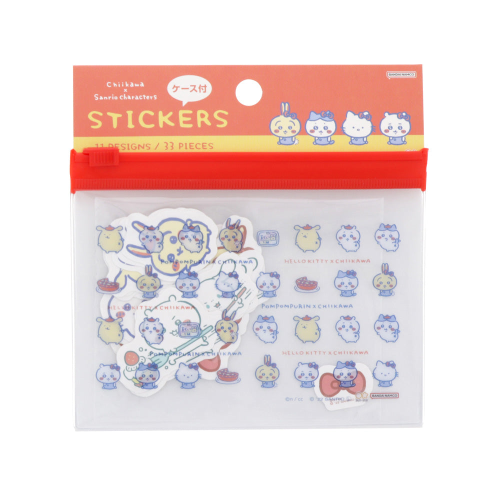 ちいかわ×サンリオキャラクターズ ケース付フレークシール（レッド