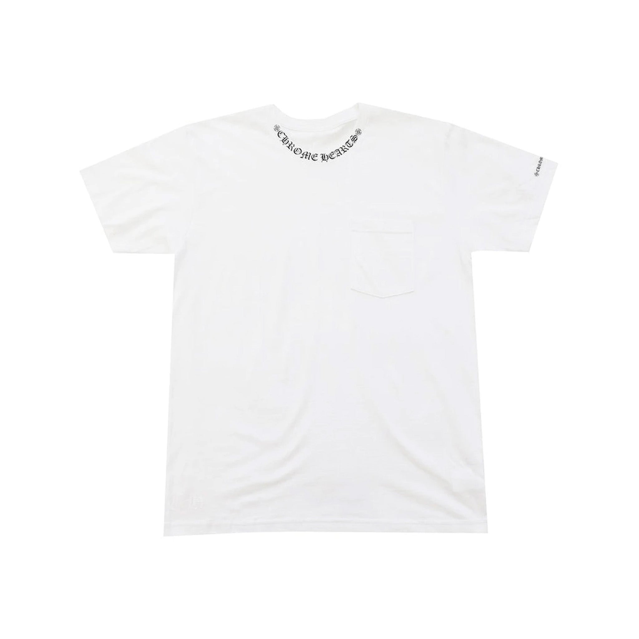 Chrome Hearts Neck Letters Logo Pocket T-shirt White – Common Hype
