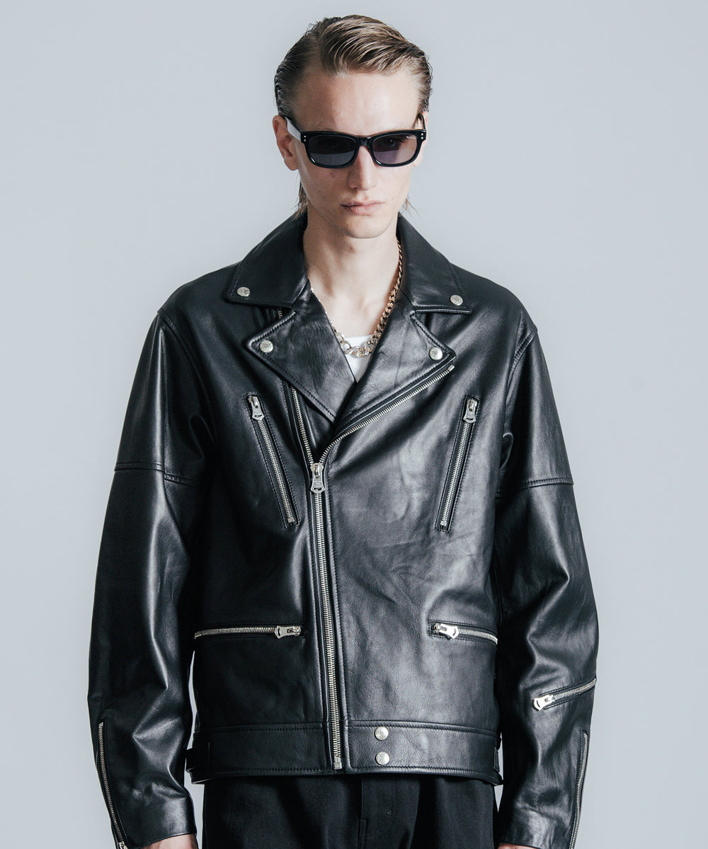 W BIKER SPANISH LAMB LEATHER JACKET – THE CRIMIE