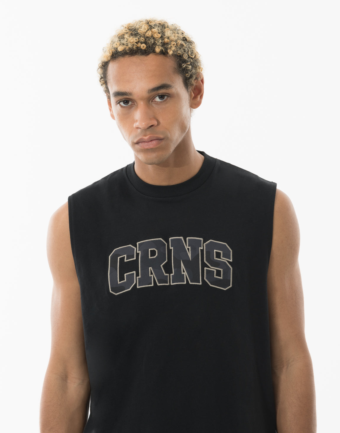 CRONOS AIR DRY over size SLEEVELESS TEE【BLACK】