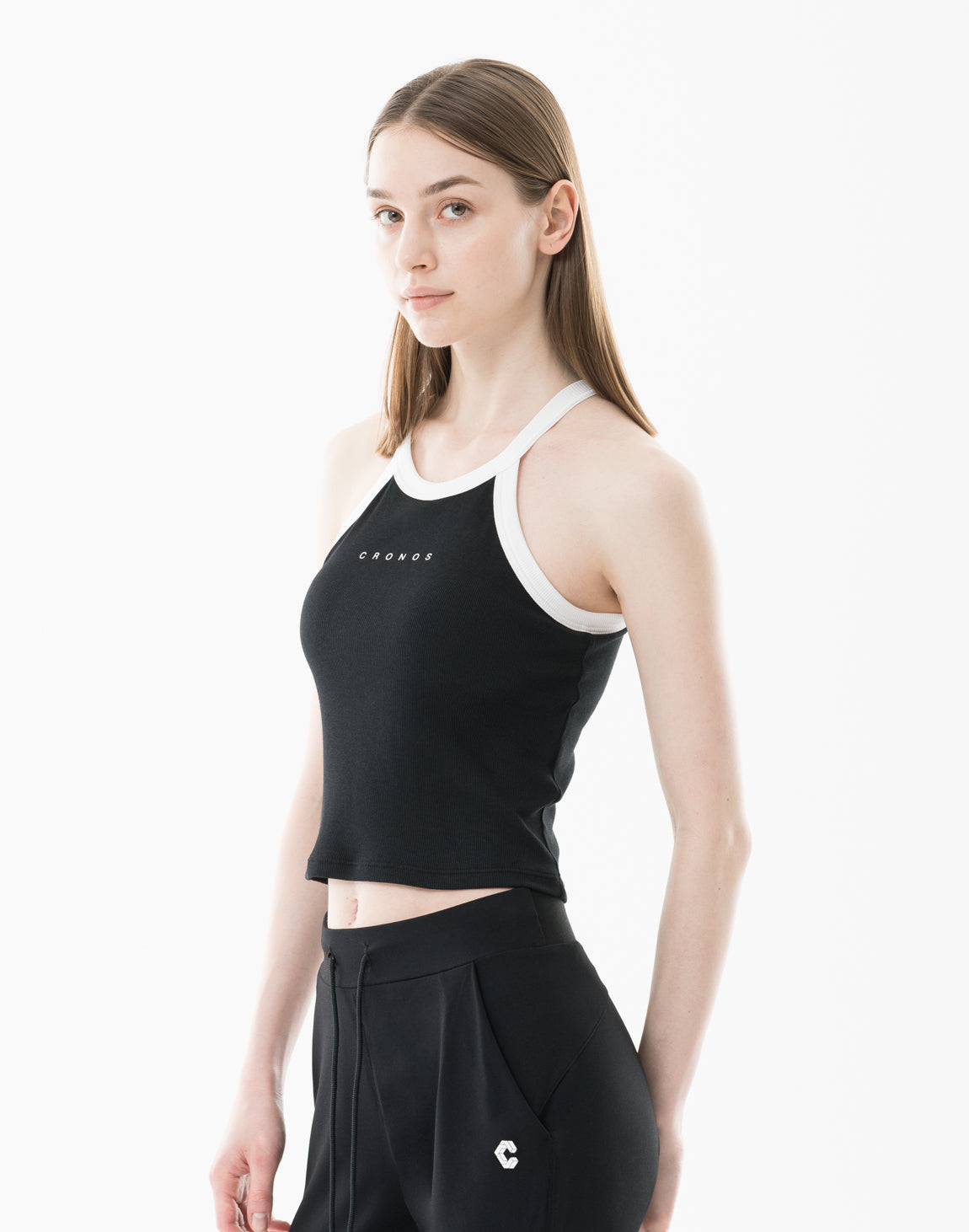 CRONOS WOMEN Halter Neck Tank Top【BLACK】