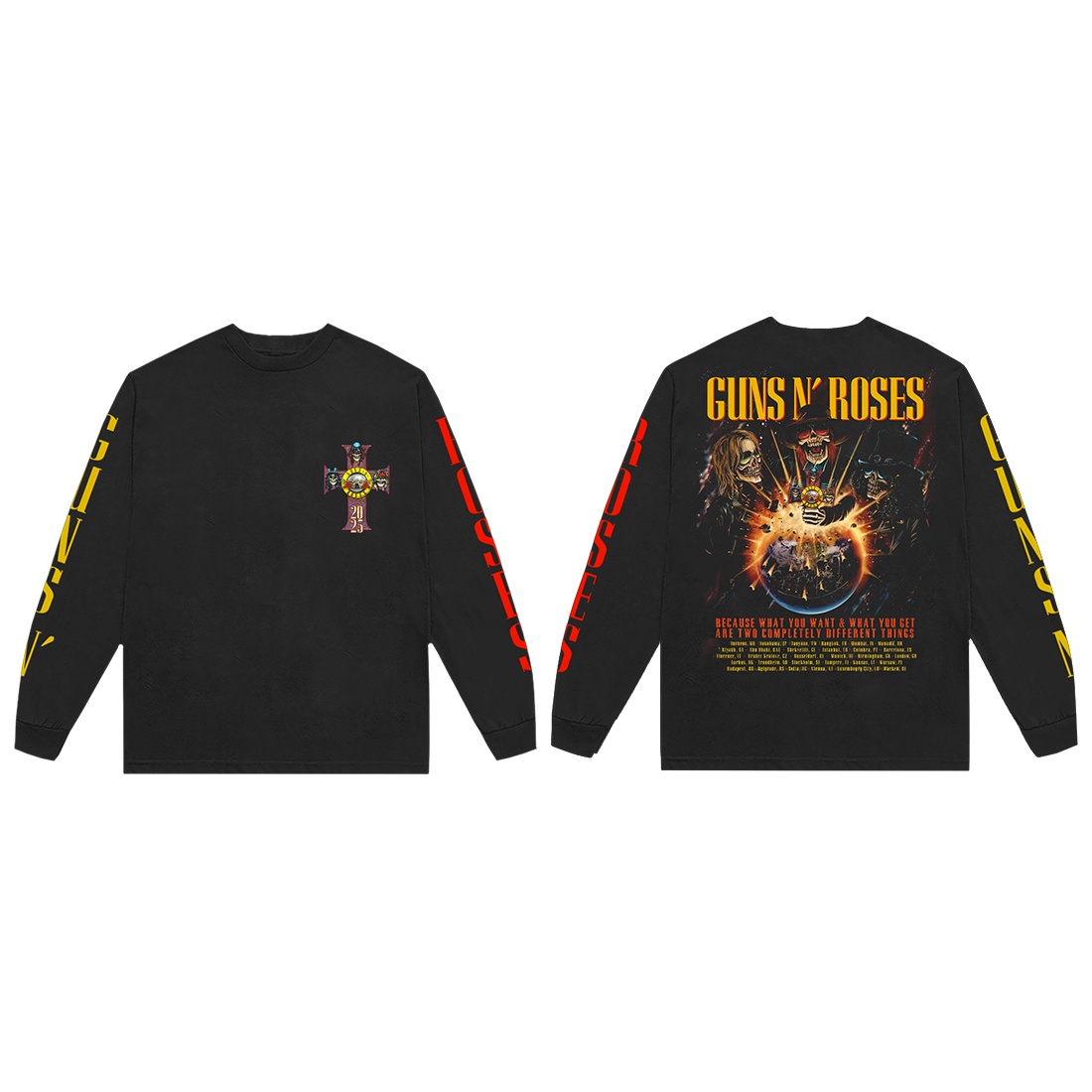 2025 Tour Globe Long Sleeve T-Shirt - Guns N' Roses
