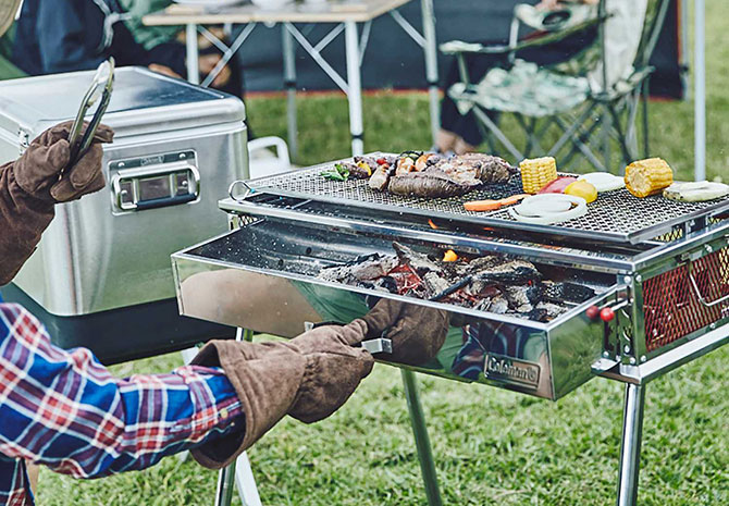 コールマン4つ折りBBQテーブル チャコールグリルセット 3ウェイ